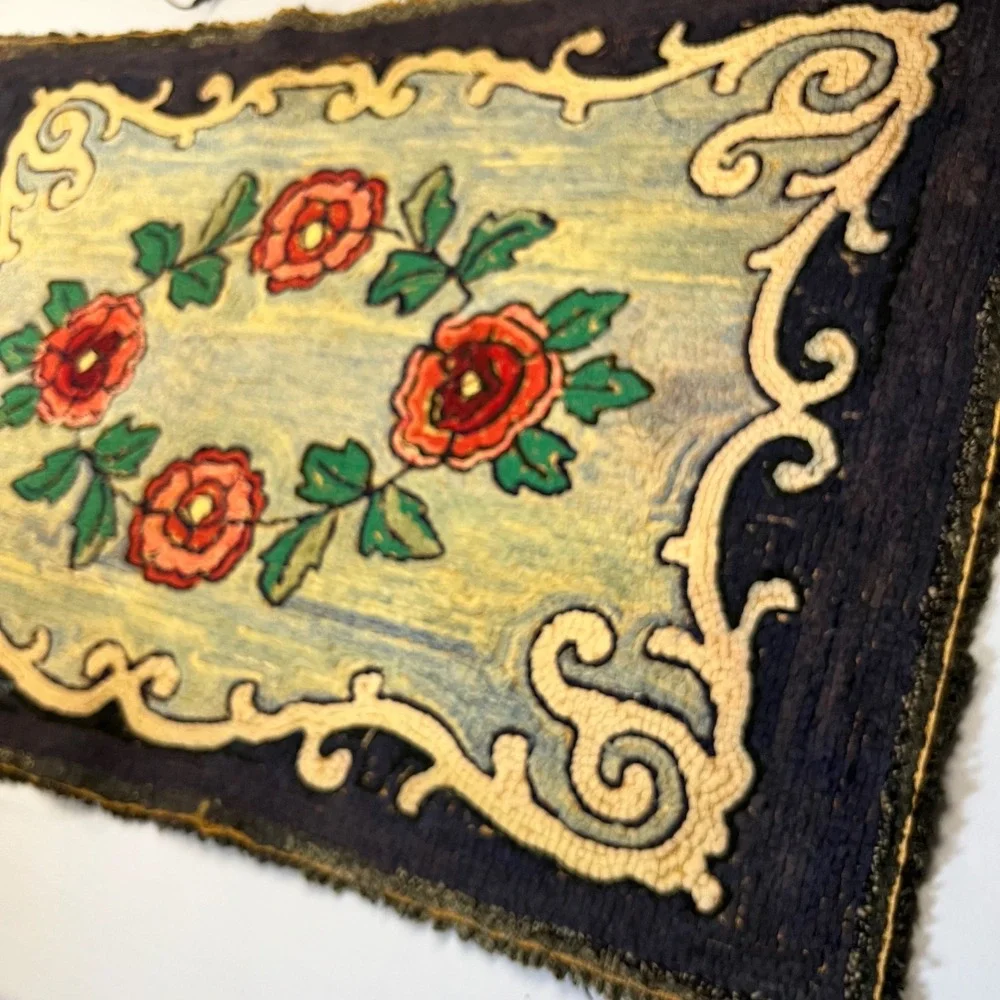Vintage Hand Hooked Floral Rug | 40